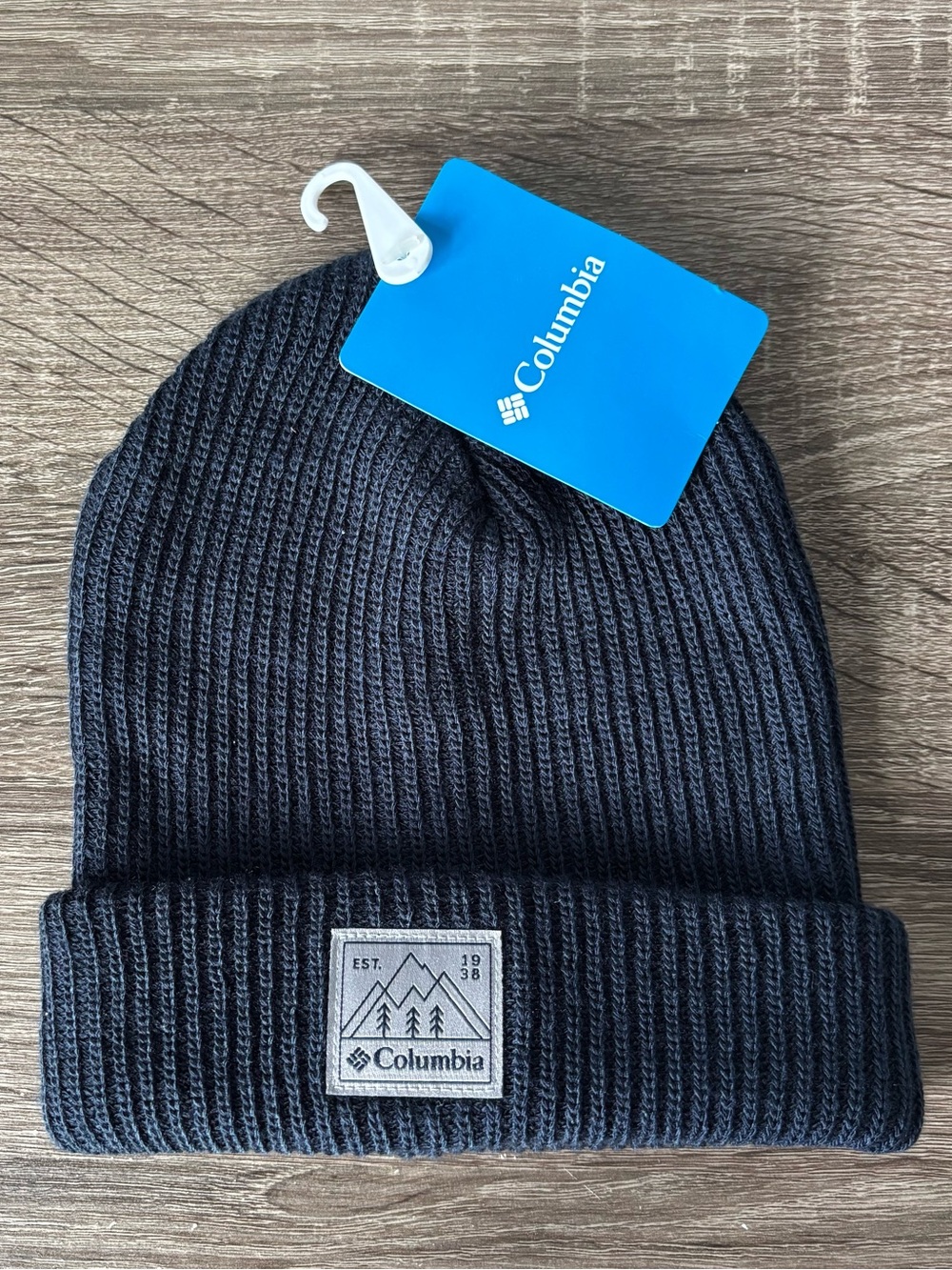 Columbia Whirlibird Cuffed Knit Winter Beanie  NEW Youth navy blue acrylic